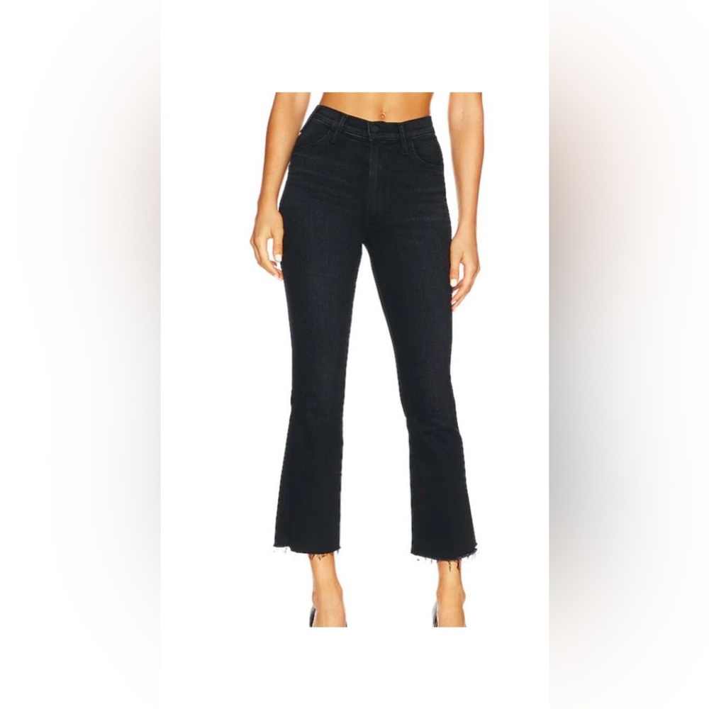 MOTHER The Hustler Ankle Fray jeans in Encounters At Night black finish/wash EUC